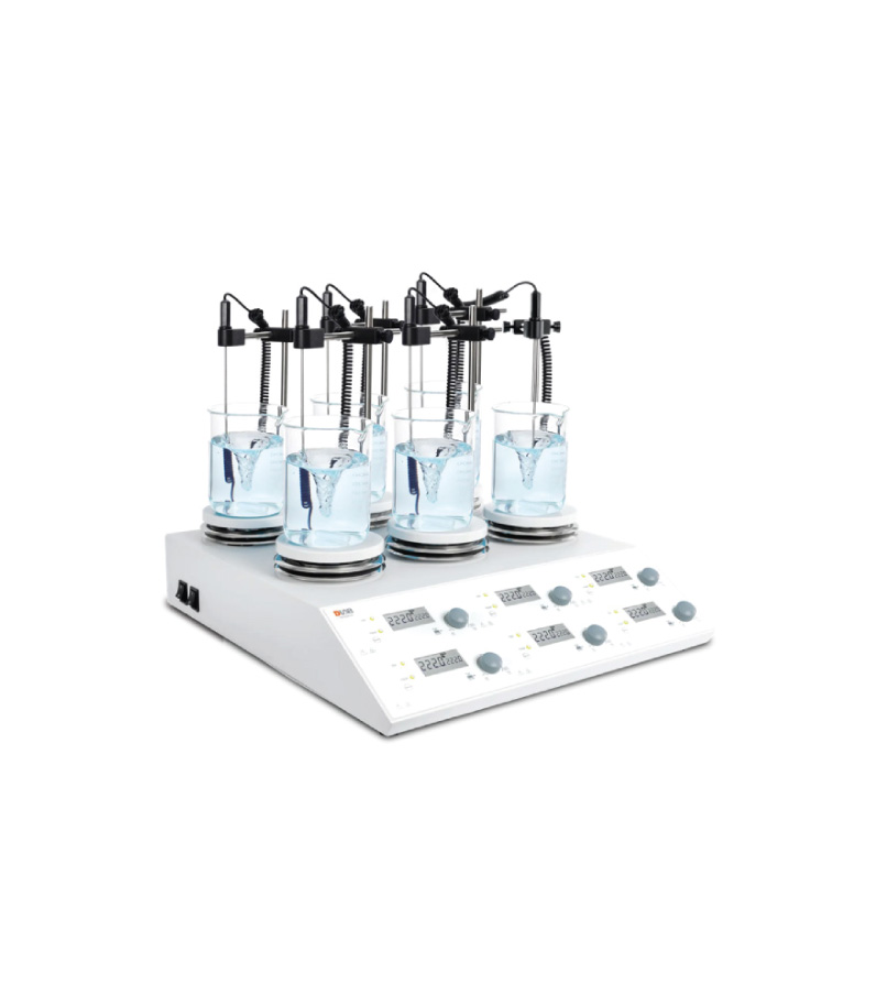 Agitador Magnético con Calentamiento de 6 Canales Digital LCD Modelo MS-H280-S6